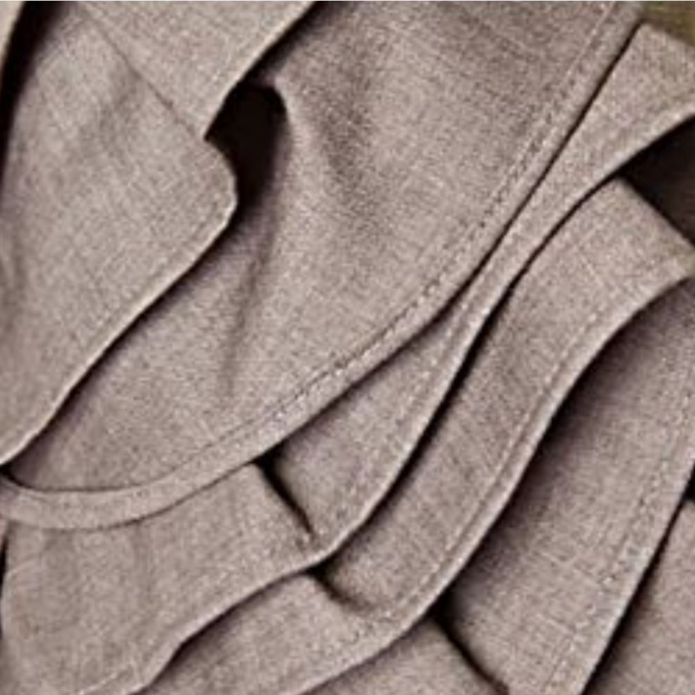 Anthropologie taupe Ruffled Statement Vest Bolero - Picture 4 of 9